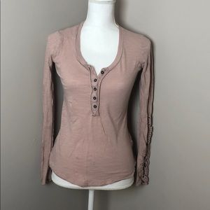 Half Button Down Blouse w/ Lace Sleeevs Size Small
